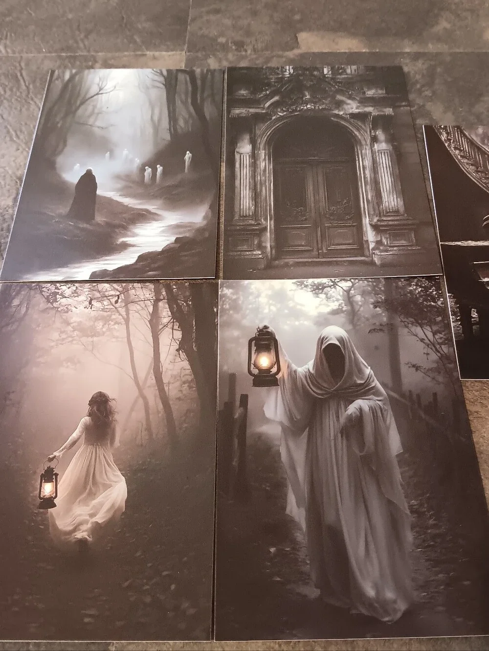 Dark Gothic Postcard Set Of 5, Academia Art Print Correspondence Notes 4x6